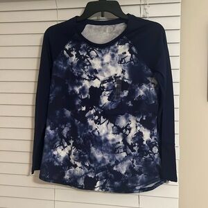 JUSTICE Navy Tie Dye Long Sleeve Size 14/16